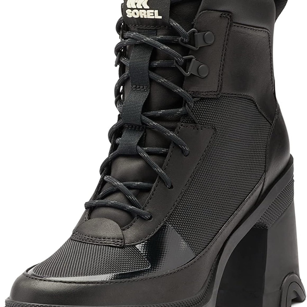 SOLD ELSEWHERE | Sorel Women's Leather Black Lace-Up Heeled Boots